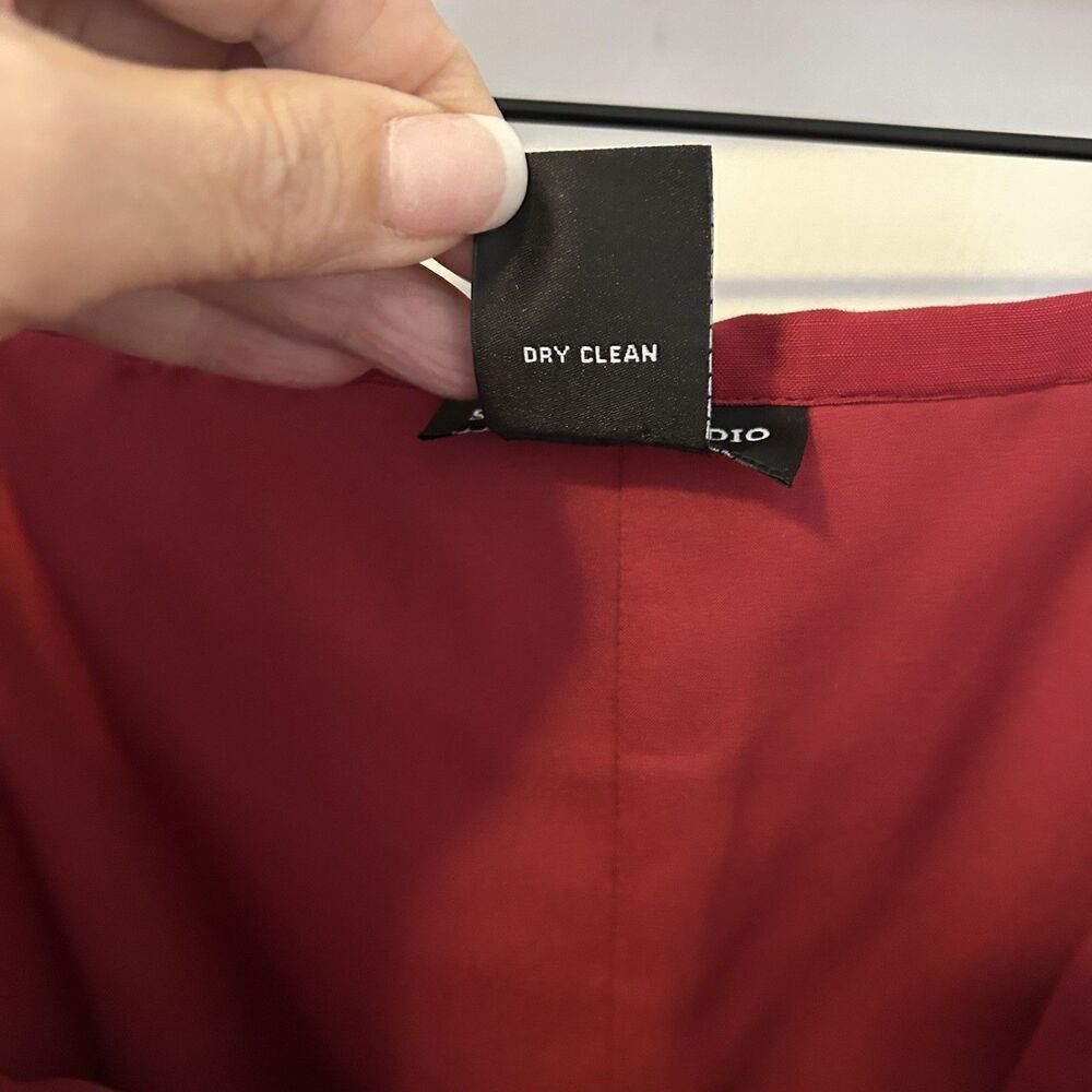 SUTTON STUDIO MAXI Skirt Size 16 Red Linen Rayon Mermaid Pleats NWT Classic - Picture 10 of 10